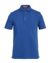 Drumohr Man Polo Shirt Bright Blue Size S Cotton