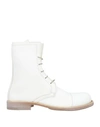 MOMA MOMA WOMAN ANKLE BOOTS IVORY SIZE 8 LEATHER