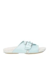 Moma Woman Sandals Sky Blue Size 11 Soft Leather