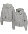 NIKE WOMEN'S NIKE GRAY TEAM USA MEDIA DAY OVERSIZED CROPPED HOODIE PERFORMANCE FULL-ZIP JACKET