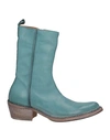 Moma Woman Ankle Boots Pastel Blue Size 11 Leather