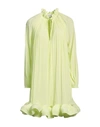 Lanvin Woman Short Dress Acid Green Size 4 Polyester