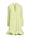 Lanvin Woman Short Dress Acid Green Size 4 Polyester In Yellow