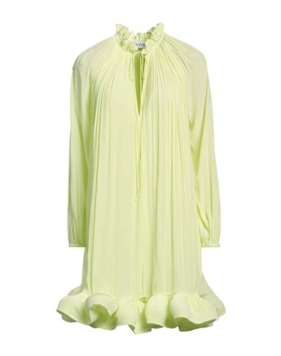 Lanvin Woman Short Dress Acid Green Size 4 Polyester In Yellow