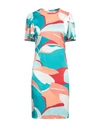 Camicettasnob Woman Midi Dress Turquoise Size 10 Viscose, Elastane In Blue