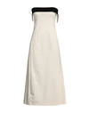 Philosophy Di Lorenzo Serafini Woman Midi Dress Cream Size 8 Cotton, Elastane In White