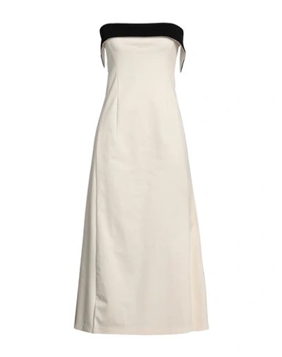 Philosophy Di Lorenzo Serafini Woman Midi Dress Cream Size 8 Cotton, Elastane In White