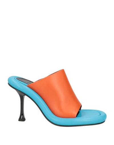 Jw Anderson Woman Sandals Orange Size 10 Calfskin