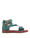 As98 A. S.98 Woman Sandals Deep Jade Size 10 Soft Leather In Green