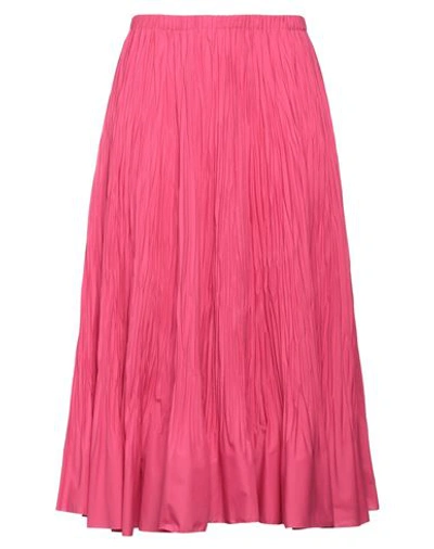 Msgm Woman Long Skirt Pink Size 6 Polyester