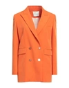 Gaelle Paris Gaëlle Paris Woman Blazer Orange Size 10 Polyester, Elastane
