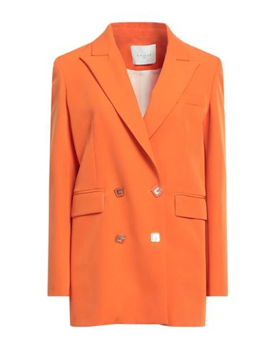Gaelle Paris Gaëlle Paris Woman Blazer Orange Size 10 Polyester, Elastane