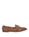 POMME D'OR POMME D'OR WOMAN LOAFERS TAN SIZE 7.5 LEATHER