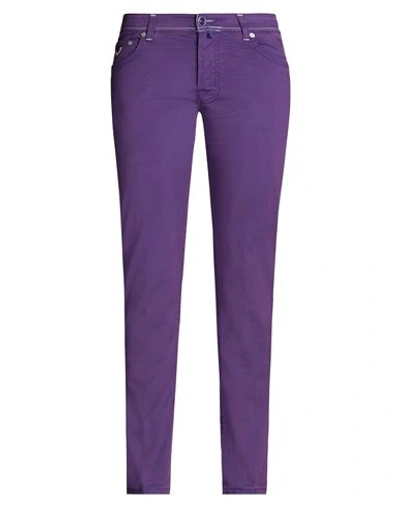 Jacob Cohёn Woman Pants Purple Size 34 Cotton, Elastane