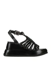 As98 A. S.98 Woman Sandals Black Size 10 Soft Leather