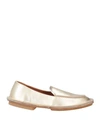 MOMA MOMA WOMAN LOAFERS GOLD SIZE 8 LEATHER