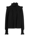 Silvian Heach Woman T-shirt Black Size 10 Viscose, Polyamide, Eco Polyester