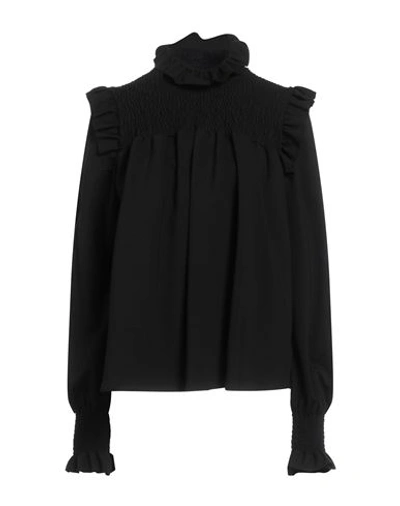 Silvian Heach Woman T-shirt Black Size 10 Viscose, Polyamide, Eco Polyester