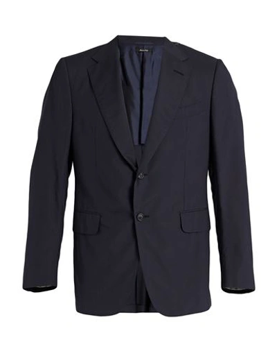 Dunhill Man Suit Jacket Midnight Blue Size 42 Mulberry Silk