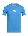 Armani Exchange Man T-shirt Azure Size Xxl Pima Cotton In Blue