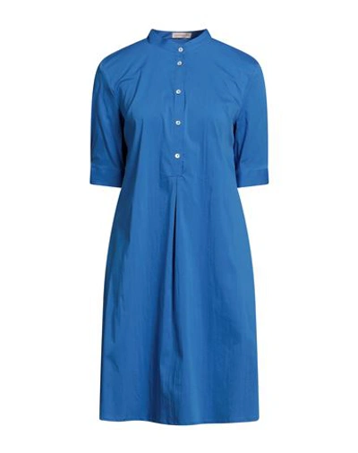 Camicettasnob Woman Midi Dress Blue Size 14 Cotton, Polyamide, Elastane