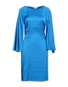 Camicettasnob Woman Mini Dress Azure Size 6 Viscose, Elastane In Blue