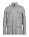 BARBA NAPOLI BARBA NAPOLI MAN JACKET LIGHT GREY SIZE 50 WOOL