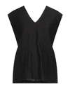 Alpha Studio Woman Top Black Size 8 Linen, Viscose, Polyamide