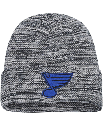 ADIDAS ORIGINALS MEN'S ADIDAS BLACK, WHITE ST. LOUIS BLUES MARLED CUFFED KNIT HAT