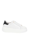 Twinset Two-tone Leather Low-top Sneakers In White
