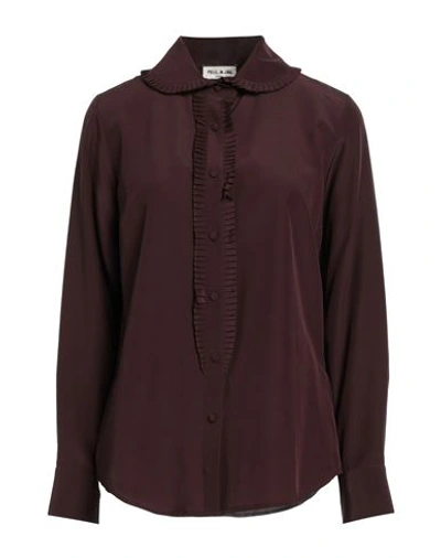 Paul & Joe Woman Shirt Plum Size 1 Silk In Purple