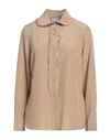 Paul & Joe Woman Shirt Khaki Size 1 Silk In Beige