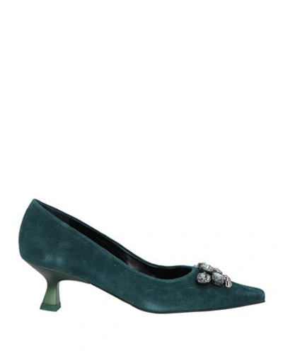 Zinda Woman Pumps Deep Jade Size 7 Soft Leather In Green