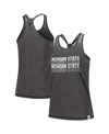 League Collegiate Wear Women's  Black Michigan State Spartans Stacked Name Racerback Tank Top In Black