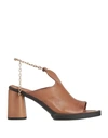 Mjus Woman Sandals Light Brown Size 10 Soft Leather In Beige