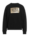Just Cavalli Man Sweatshirt Black Size Xxl Cotton, Elastane