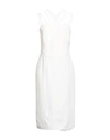 Alberta Ferretti Woman Midi Dress Ivory Size 10 Viscose, Elastane In White