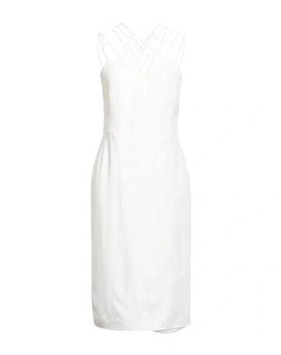 Alberta Ferretti Woman Midi Dress Ivory Size 8 Viscose, Elastane In White