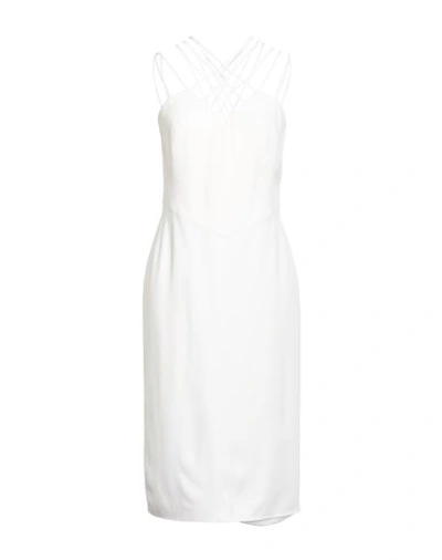 Alberta Ferretti Woman Midi Dress Ivory Size 10 Viscose, Elastane In White