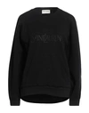 Saint Laurent Embroidered Logo Crew-neck Sweatshirt In Black
