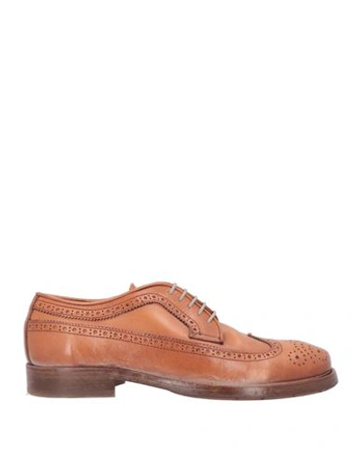 MOMA MOMA MAN LACE-UP SHOES TAN SIZE 8.5 LEATHER