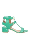 LAURENCE DACADE LAURENCE DACADE WOMAN SANDALS GREEN SIZE 6.5 SOFT LEATHER