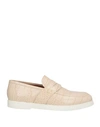 Giovanni Conti Man Loafers Beige Size 13 Leather In Beige