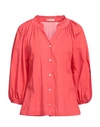 Camicettasnob Woman Shirt Tomato Red Size 10 Cotton In Tomato Red