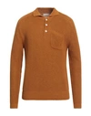 Daniele Fiesoli Man Sweater Mustard Size L Linen, Organic Cotton In Yellow