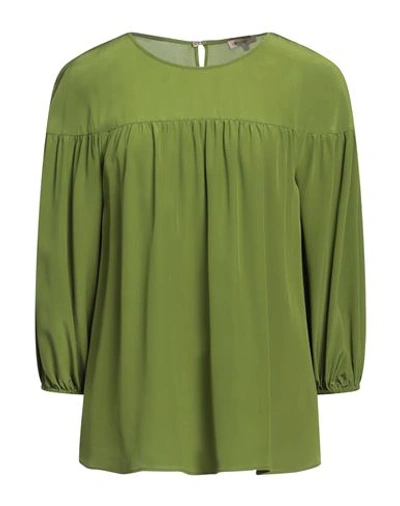 Camicettasnob Woman Blouse Military Green Size 12 Silk