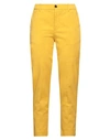 True Nyc Woman Pants Mustard Size 32 Lyocell, Cotton, Elastane In Yellow