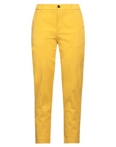 True Nyc Woman Pants Mustard Size 27 Lyocell, Cotton, Elastane In Yellow