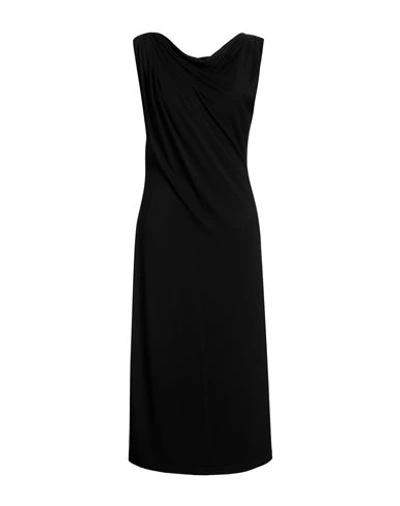 Alberta Ferretti Woman Midi Dress Black Size 12 Viscose, Elastane