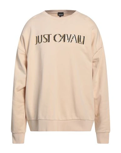 Just Cavalli Man Sweatshirt Beige Size 3xl Cotton, Elastane In Beige